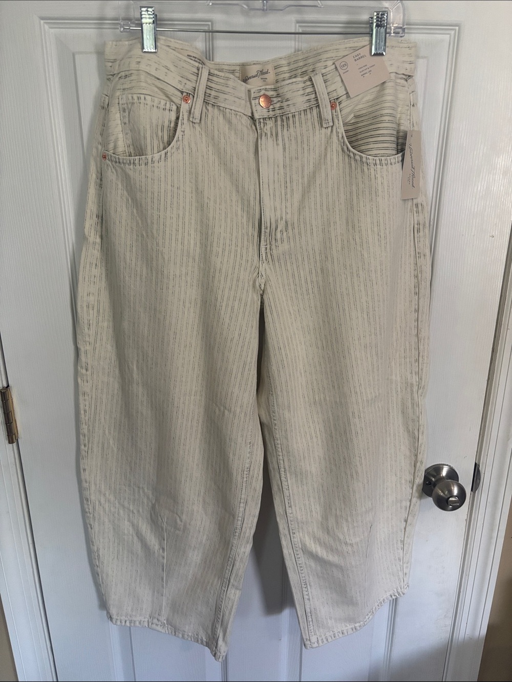 Universal Thread High Rise Easy Barrel Cream Stripe Wide Leg Jeans